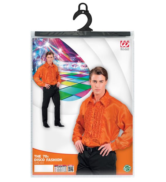 Widmann SRL Ruche blouse satijn oranje