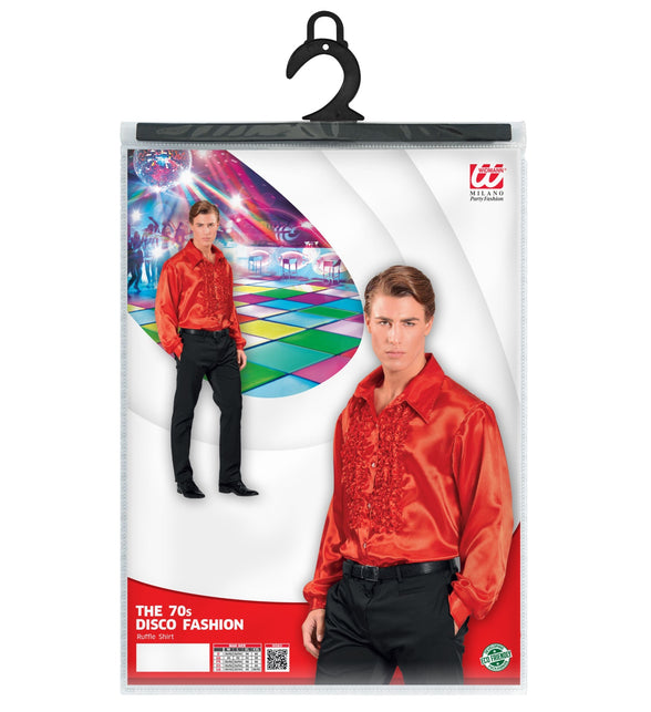 Widmann SRL Ruche blouse satijn rood