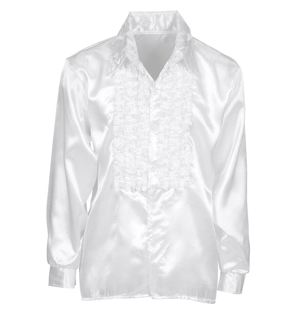 Widmann SRL Ruche blouse satijn wit