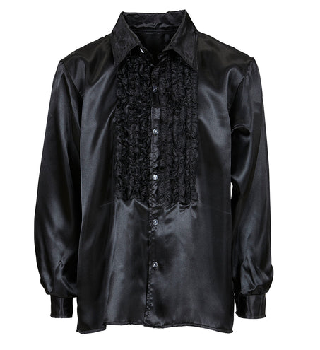 Widmann SRL Ruche blouse satijn zwart