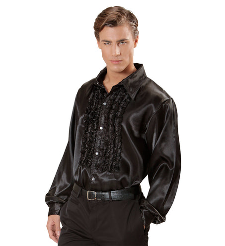 Widmann SRL Ruche blouse satijn zwart