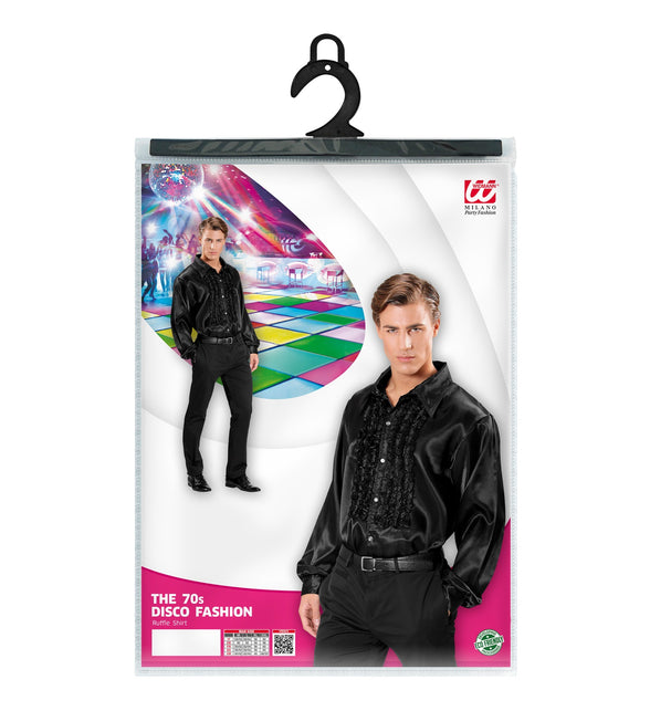 Widmann SRL Ruche blouse satijn zwart