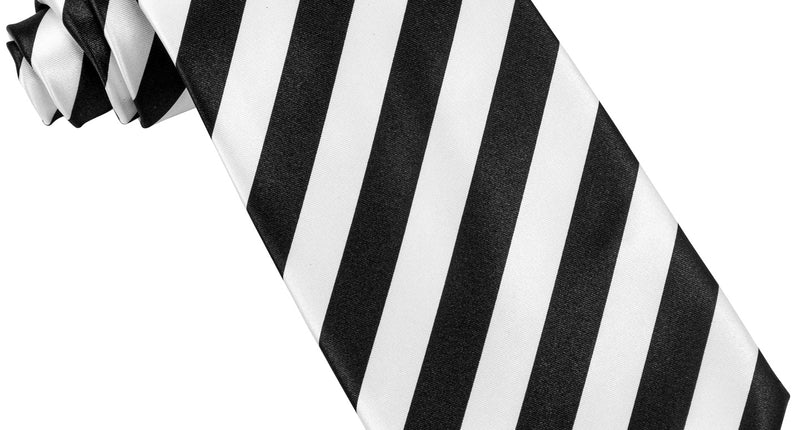 Widmann SRL Satijn witte stropdas met zwarte strepen