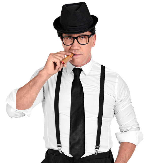 Widmann SRL Satijn zwarte stropdas