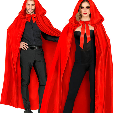 Widmann SRL Satijnen cape rood met muts