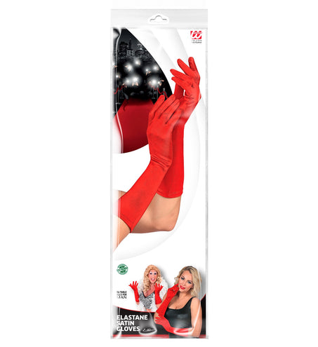 Widmann SRL Satijnen handschoenen rood elastaan
