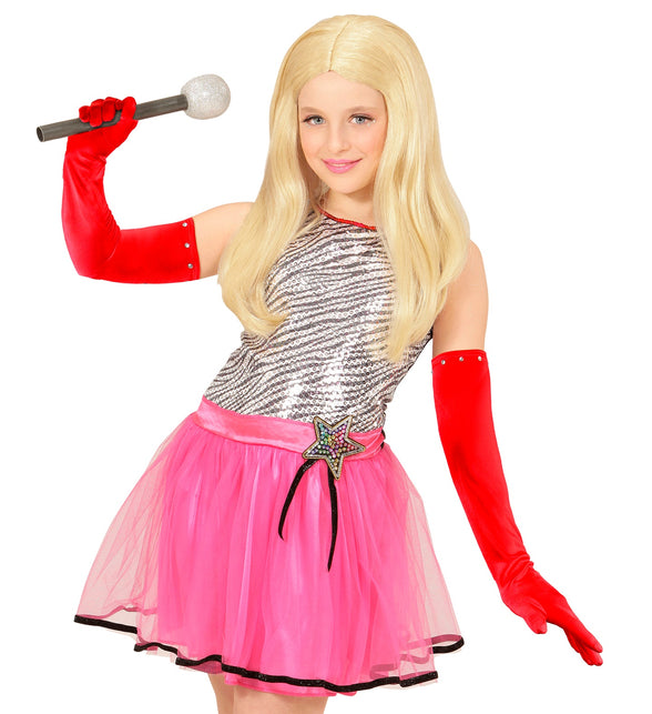 Widmann SRL Satijnen handschoenen rood kind