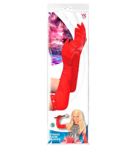 Widmann SRL Satijnen handschoenen rood kind