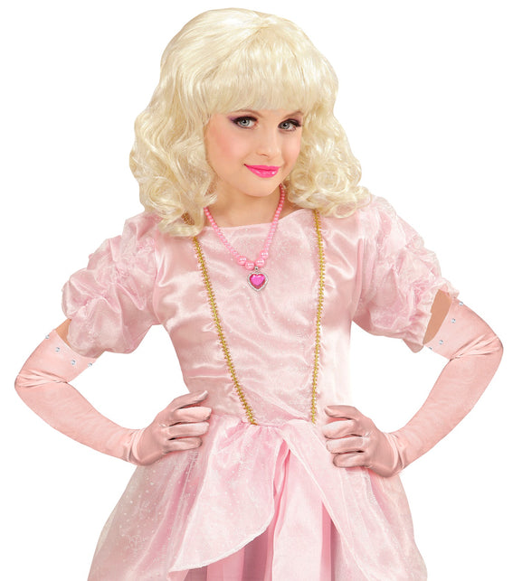 Widmann SRL Satijnen handschoenen roze kind