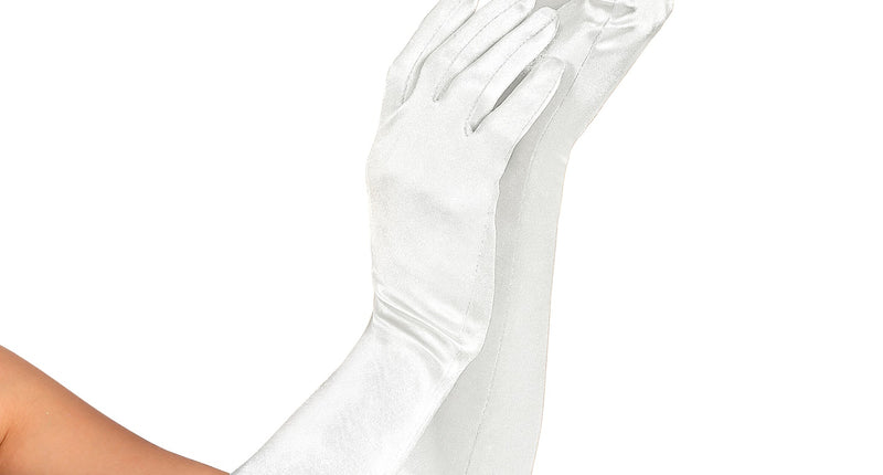 Widmann SRL Satijnen handschoenen wit elastaan