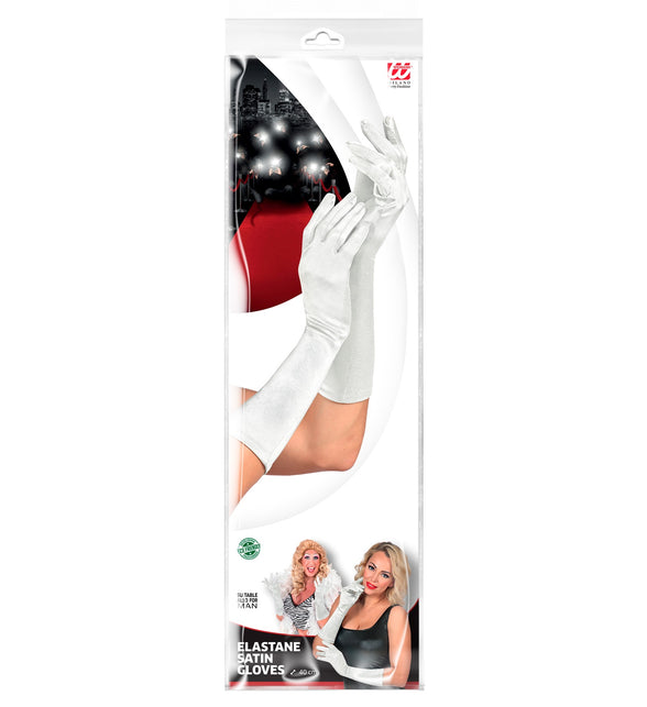Widmann SRL Satijnen handschoenen wit elastaan