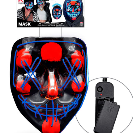 Widmann SRL Scary masker blauw led