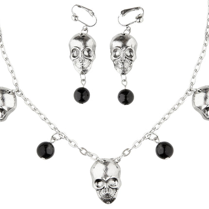 Widmann SRL Schedel ketting met oorbellen