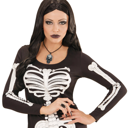 Widmann SRL Schedel ketting zilver zwart