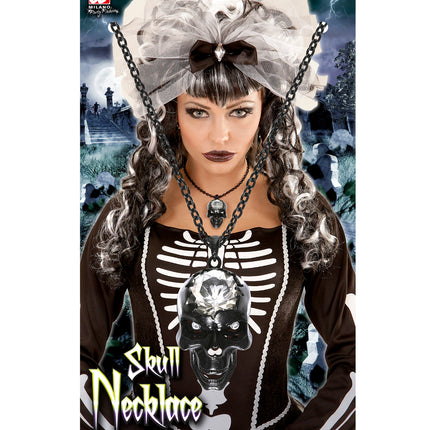 Widmann SRL Schedel ketting zilver zwart