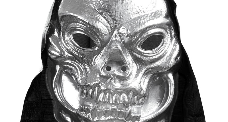 Widmann SRL Schedel masker zilver metallic met capuchon