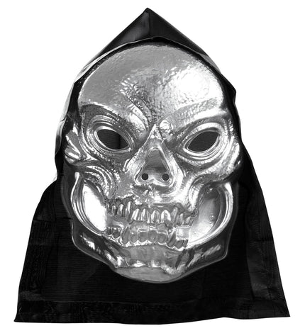 Widmann SRL Schedel masker zilver metallic met capuchon