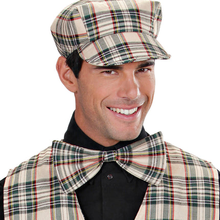 Widmann SRL Schotse pet tartan met strik ruit beige