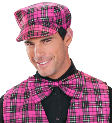 Widmann SRL Schotse pet tartan met strik ruit roze