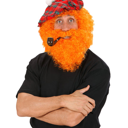 Widmann SRL Schotse pruik oranje krullen