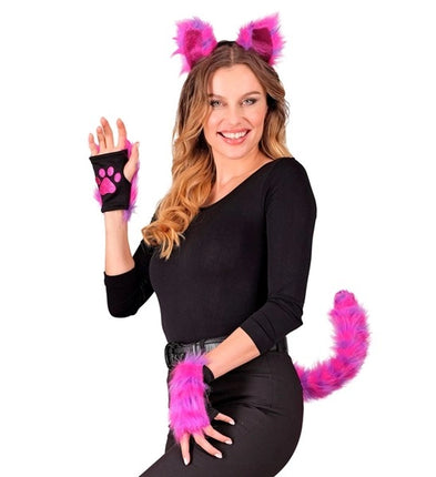 Widmann SRL Set cosplay kat neon roze Daan