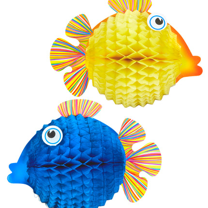 Widmann SRL Set met 2 honinggraat lampions tropische vis