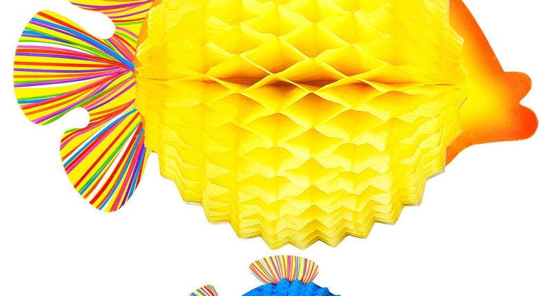 Widmann SRL Set met 2 honinggraat lampions tropische vis