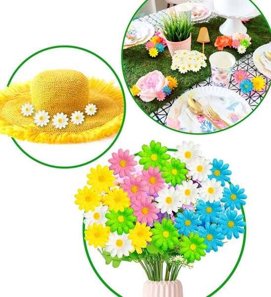 Widmann SRL Set van 20 decoratieve licht blauwe bloemen Isa