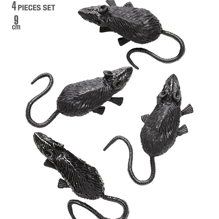 Widmann SRL Set van 4 muizen 9cm