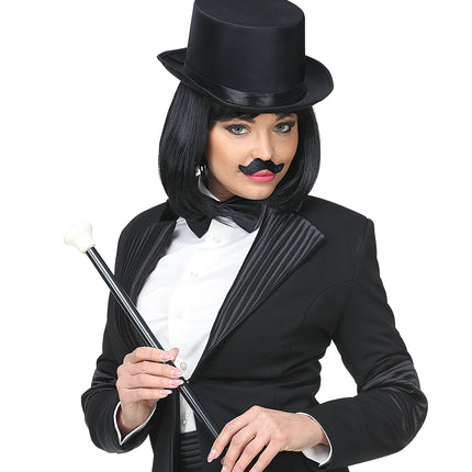 Widmann SRL Set van 6 plak snorren zwart