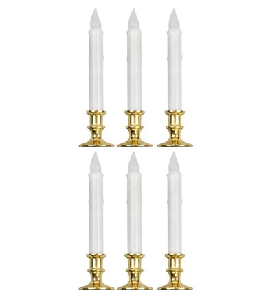 Widmann SRL Set van 6 witte kaarsen met flikkerend licht en timer 23cm Noah