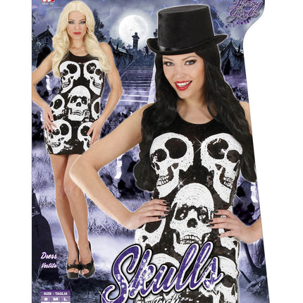 Widmann SRL Sexy skelet jurk met schedels