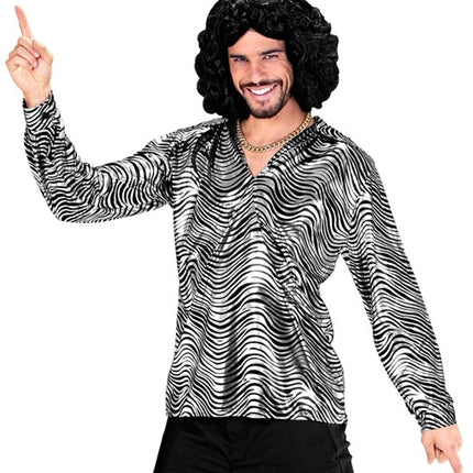 Widmann SRL Shirt disco fever zilver heren