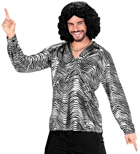 Widmann SRL Shirt disco fever zilver heren