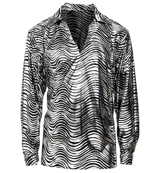 Widmann SRL Shirt disco fever zilver heren