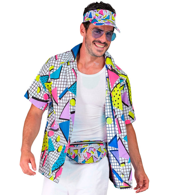 Widmann SRL Shirt jaren 80 funky fashion wit
