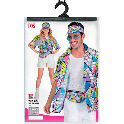 Widmann SRL Shirt jaren 80 funky fashion wit