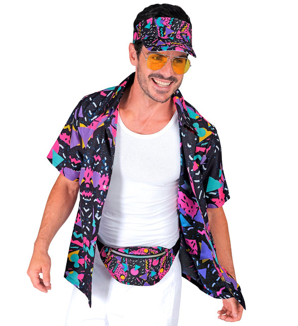 Widmann SRL Shirt jaren 80 funky fashion zwart
