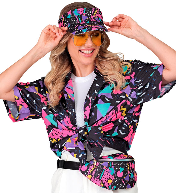 Widmann SRL Shirt jaren 80 funky fashion zwart
