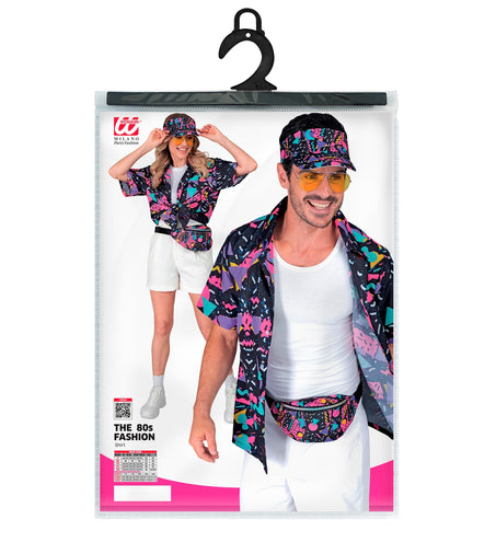 Widmann SRL Shirt jaren 80 funky fashion zwart