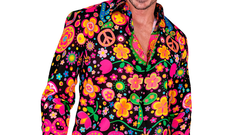 Widmann SRL Shirt neon hippie peace