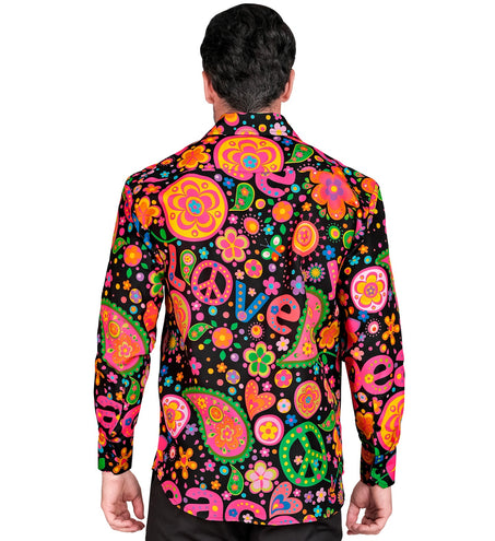 Widmann SRL Shirt neon hippie peace