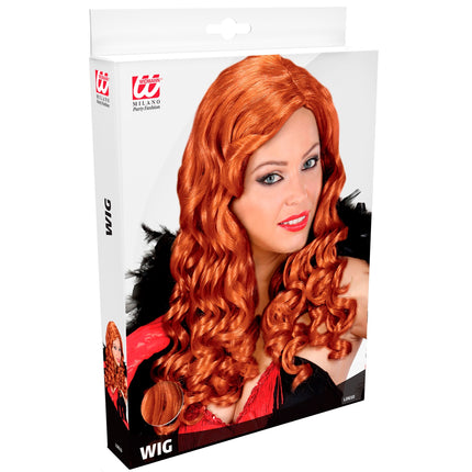 Widmann SRL Showgirl Burleque pruik July bruin met krullen