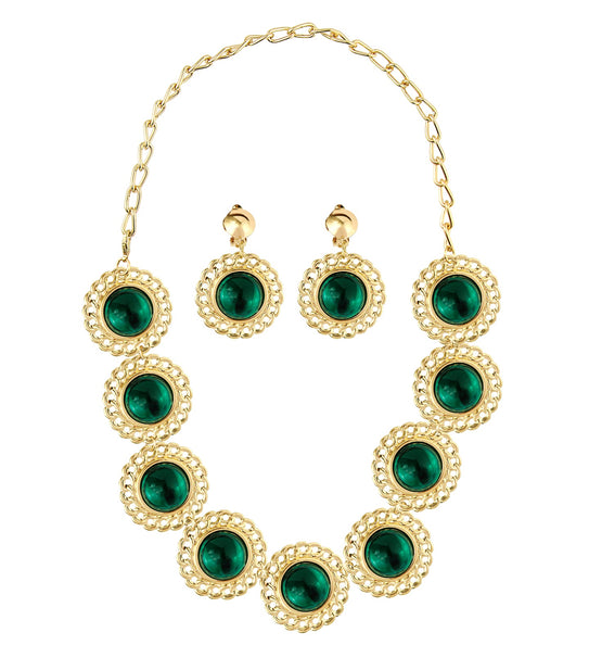 Widmann SRL Sieraden set middeleeuwse koningin groen