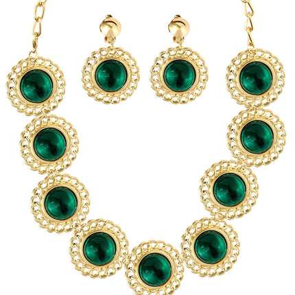 Widmann SRL Sieraden set middeleeuwse koningin groen