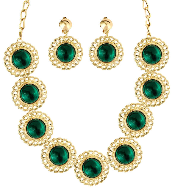 Widmann SRL Sieraden set middeleeuwse koningin groen