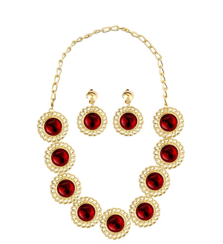 Widmann SRL Sieraden set middeleeuwse koningin rood