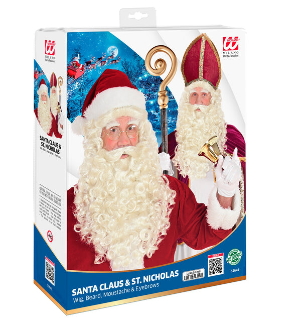 Widmann SRL Sinterklaas of Kerstman baard en pruik