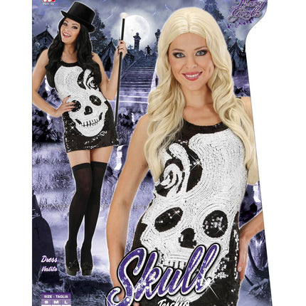 Widmann SRL Skelet jurk Noortje met schedel print