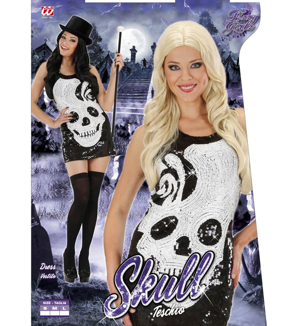 Widmann SRL Skelet jurk Noortje met schedel print